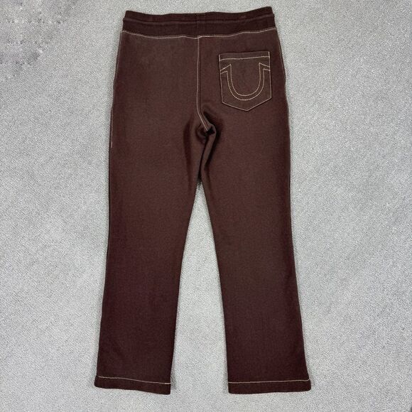 True Religion Big T Straight Leg Sweatpants Brown Medium - Picture 9 of 14